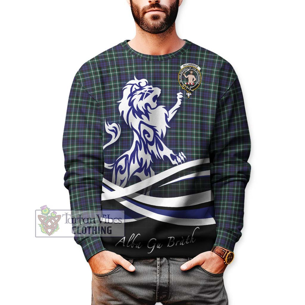 Allardice Tartan Sweatshirt with Alba Gu Brath Regal Lion Emblem Unisex - Tartanvibesclothing Shop