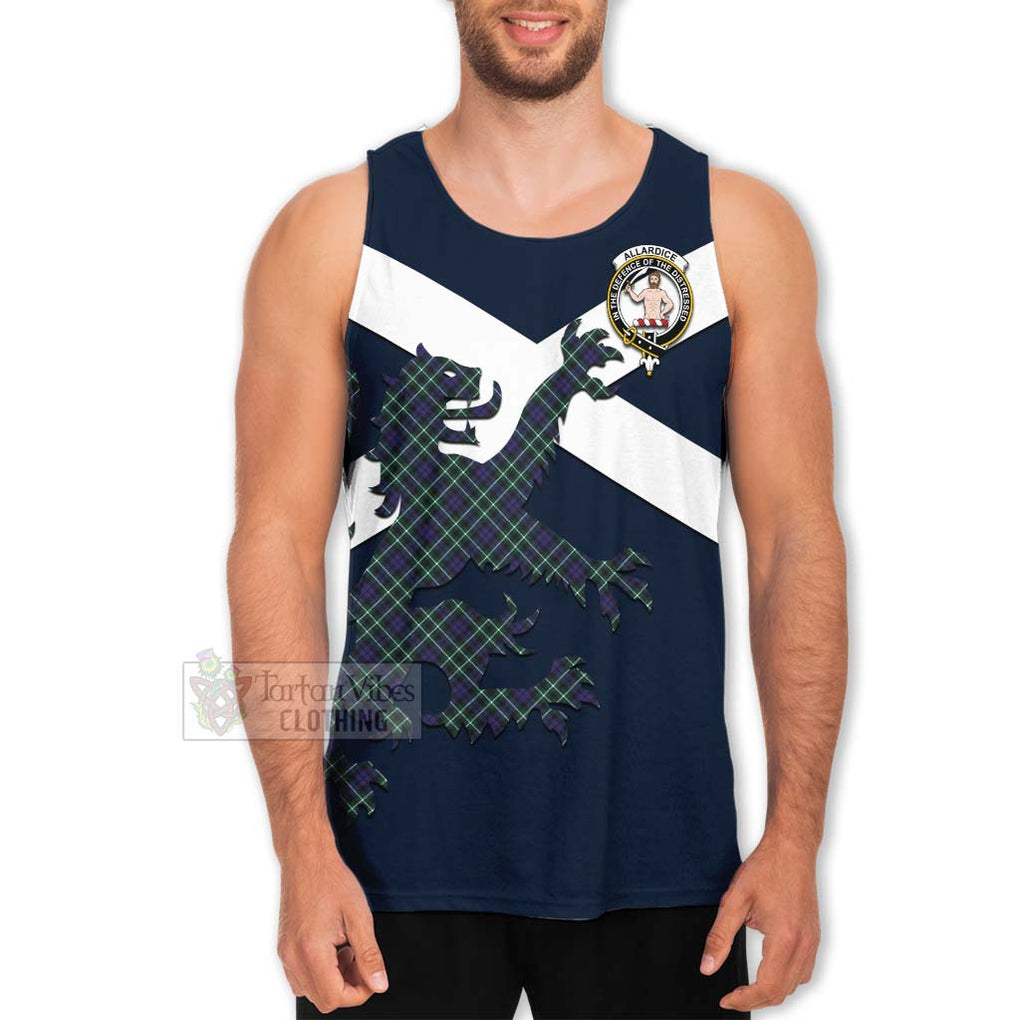 Tartan Vibes Clothing Allardice Tartan Lion Rampant Men's Tank Top – Proudly Display Your Heritage with Alba Gu Brath and Clan Name