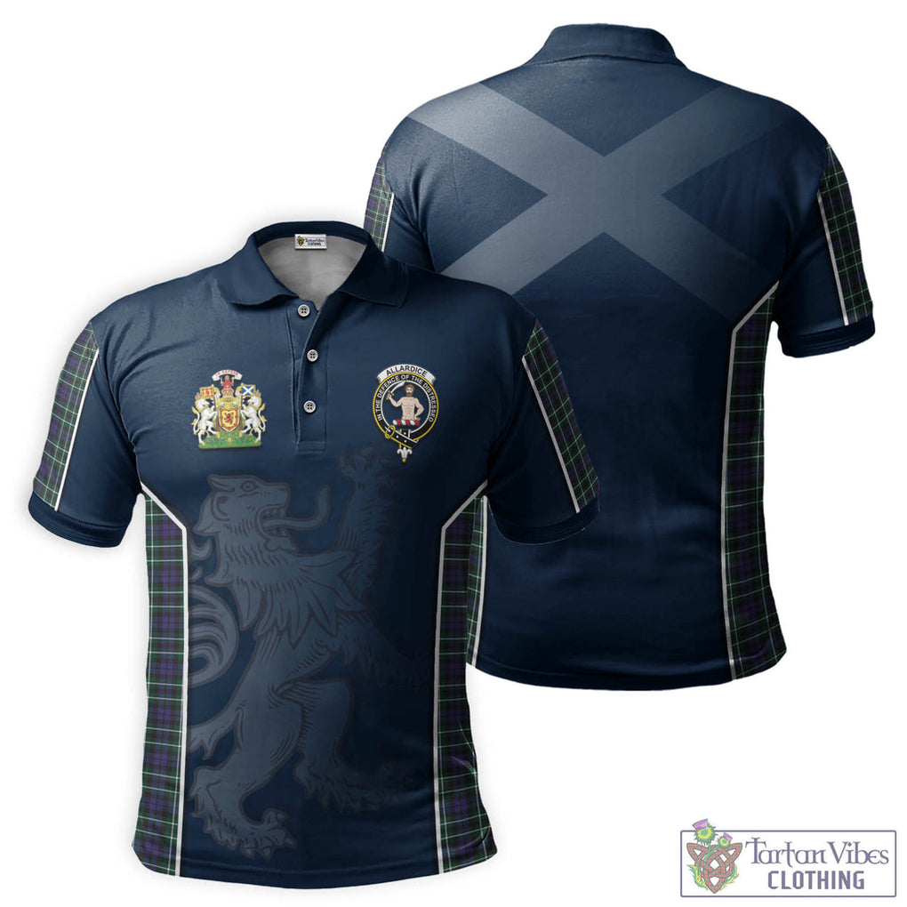 Tartan Vibes Clothing Allardice Tartan Men's Polo Shirt with Family Crest and Lion Rampant Vibes Sport Style