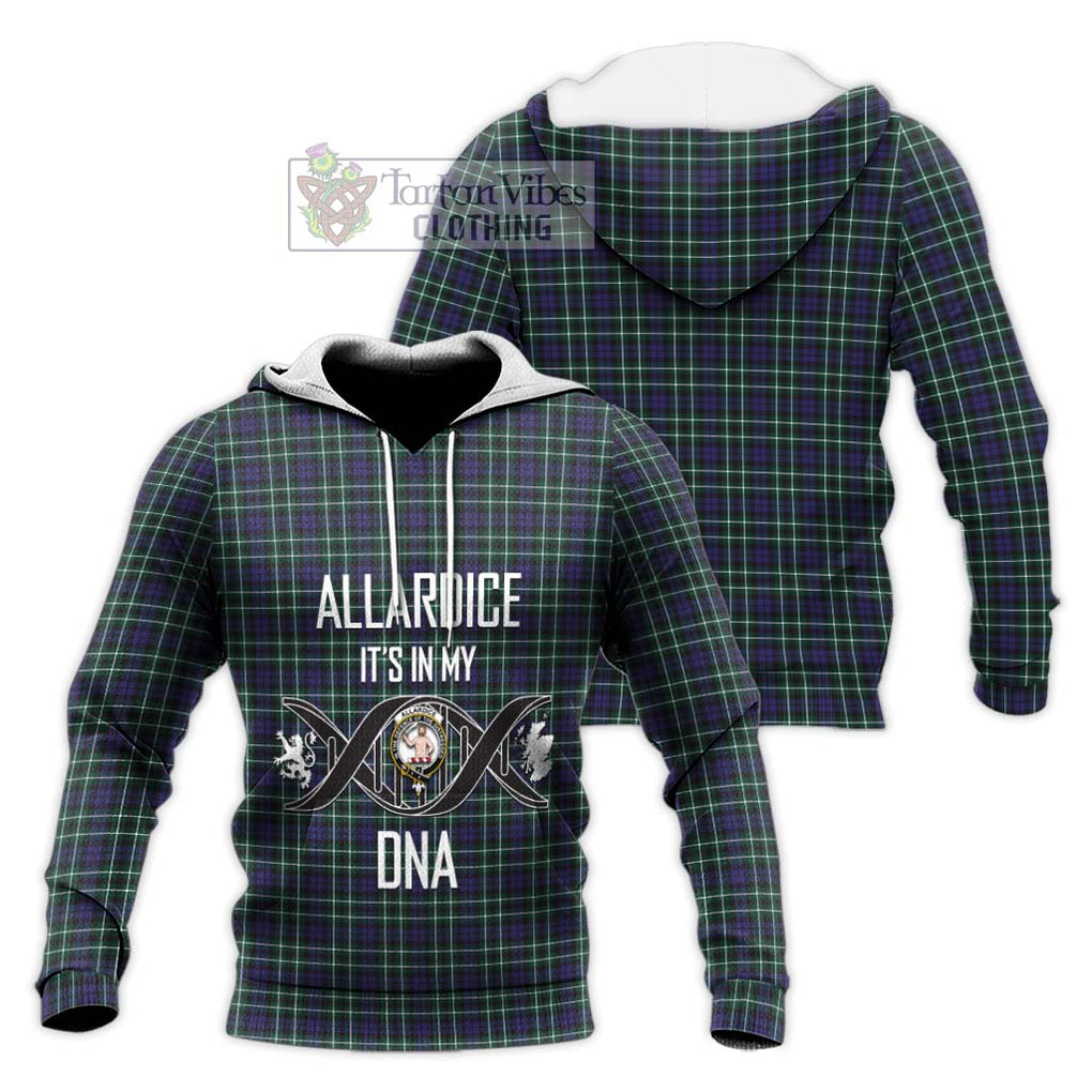 Allardice Tartan Knitted Hoodie with Family Crest DNA In Me Style Unisex Knitted Pullover Hoodie - Tartanvibesclothing Shop