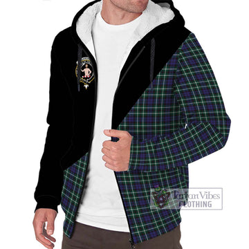 Allardice Tartan Sherpa Hoodie with Family Crest and Military Logo Style