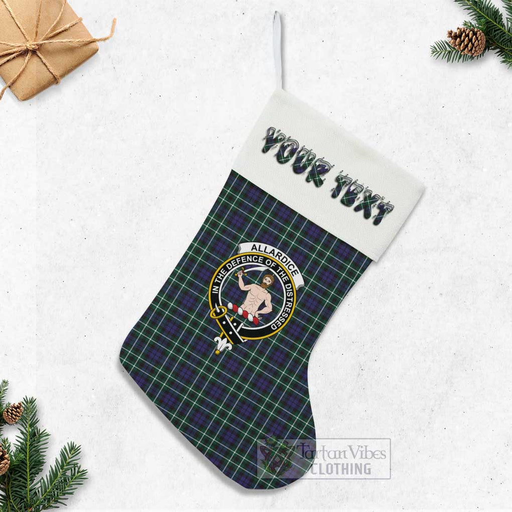 Tartan Vibes Clothing Allardice Tartan Family Crest Christmas Stocking with Personalized Text