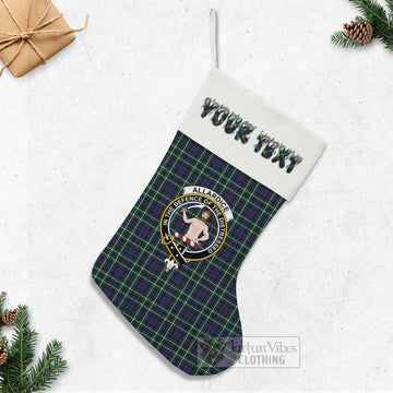 Allardice Tartan Family Crest Christmas Stocking with Personalized Text