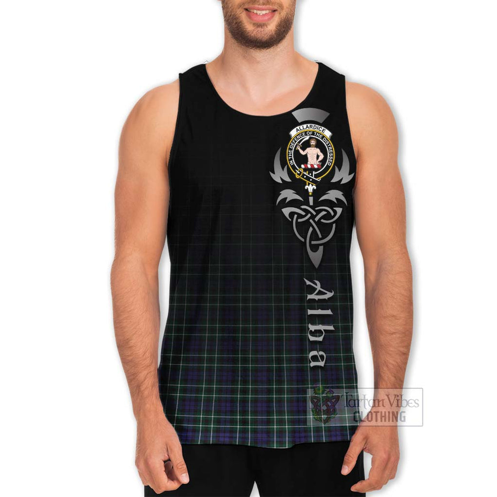 Tartan Vibes Clothing Allardice Tartan Men's Tank Top Featuring Alba Gu Brath Family Crest Celtic Inspired