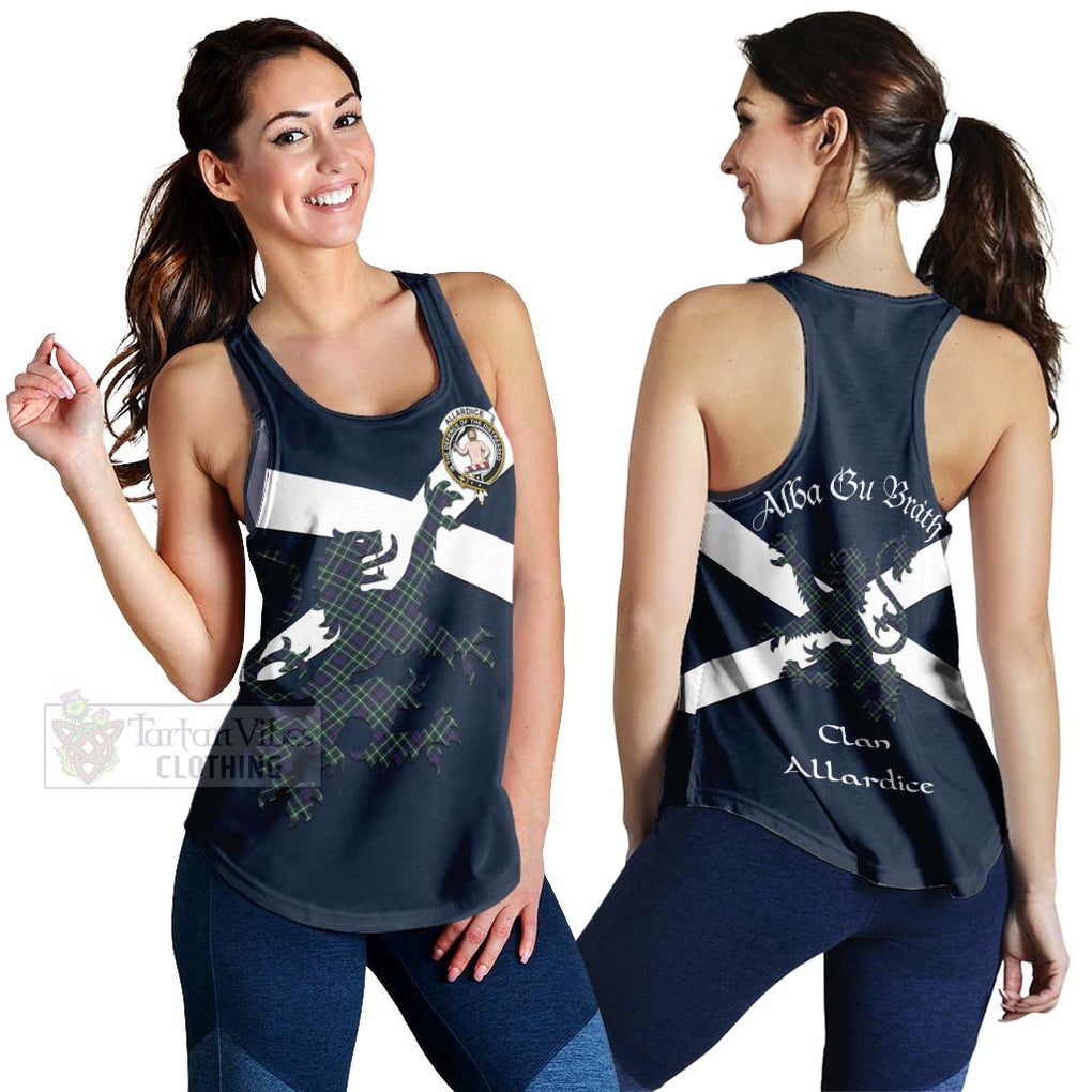 Tartan Vibes Clothing Allardice Tartan Lion Rampant Women's Racerback Tanks – Proudly Display Your Heritage with Alba Gu Brath and Clan Name