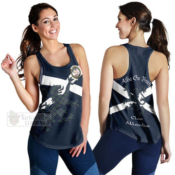 Allardice Tartan Lion Rampant Women's Racerback Tanks  Proudly Display Your Heritage with Alba Gu Brath and Clan Name