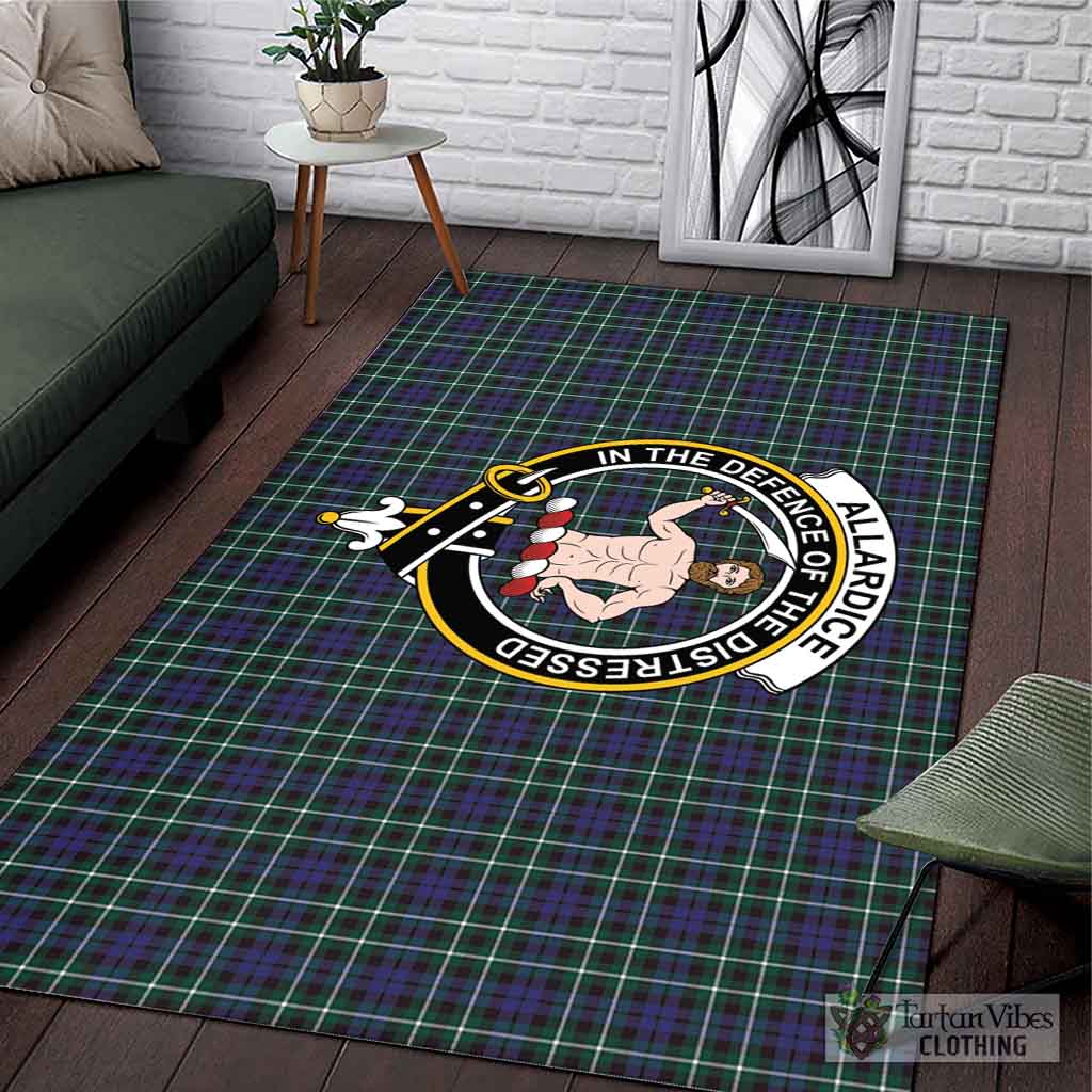 Tartan Vibes Clothing Allardice Tartan Area Rug with Family Crest