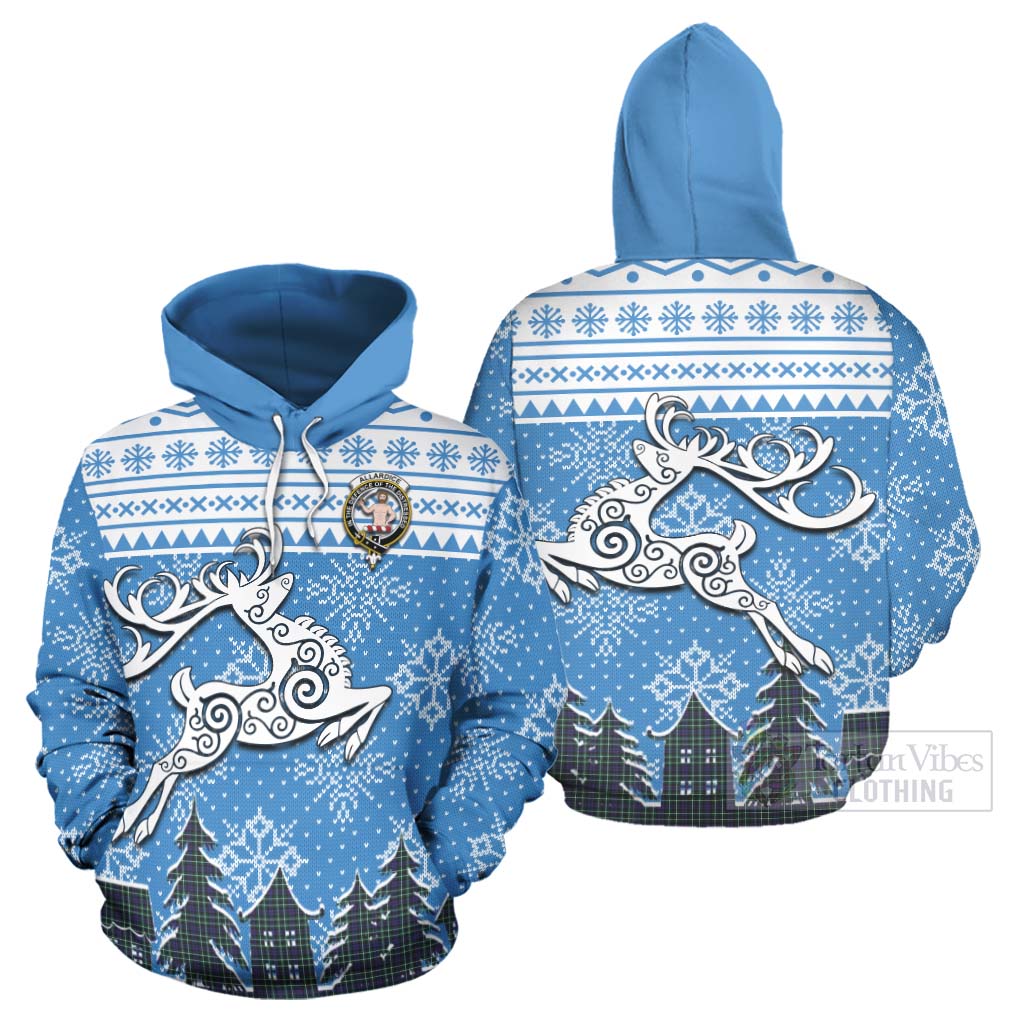 Allardice Clan Christmas Hoodie Celtic Reindeer Style Zip Hoodie - Tartan Vibes Clothing