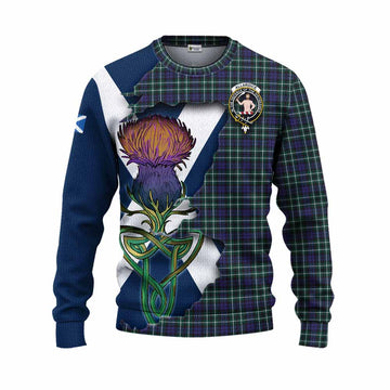 Allardice Tartan Family Crest Knitted Sweater Scottish Thistle Celtic Inspired Unisex - Tartan Vibes Clothing
