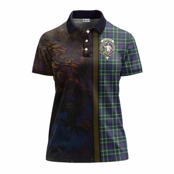 Allardice Tartan Family Crest Women's Polo Shirt Alba Gu Brath Be Brave Lion Ancient Style Women - Tartan Vibes Clothing