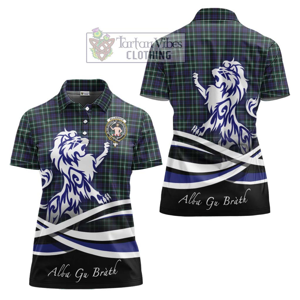 Allardice Tartan Women's Polo Shirt with Alba Gu Brath Regal Lion Emblem Women - Tartanvibesclothing Shop