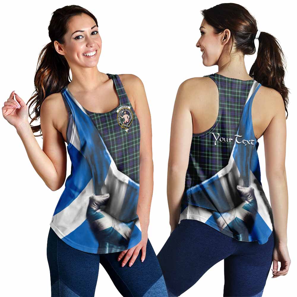 Tartan Vibes Clothing Allardice Tartan Women's Racerback Tanks with Family Crest Scotland Patriotic Style