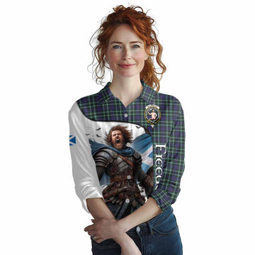 Allardice Crest Tartan Women's Casual Shirt Inspired by the Freedom of Scottish Warrior