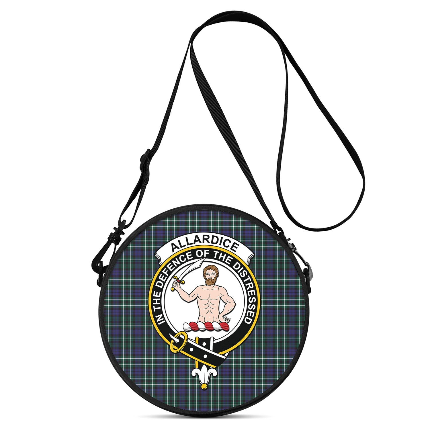 Allardice Tartan Round Satchel Bags with Family Crest One Size 9*9*2.7 inch - Tartanvibesclothing