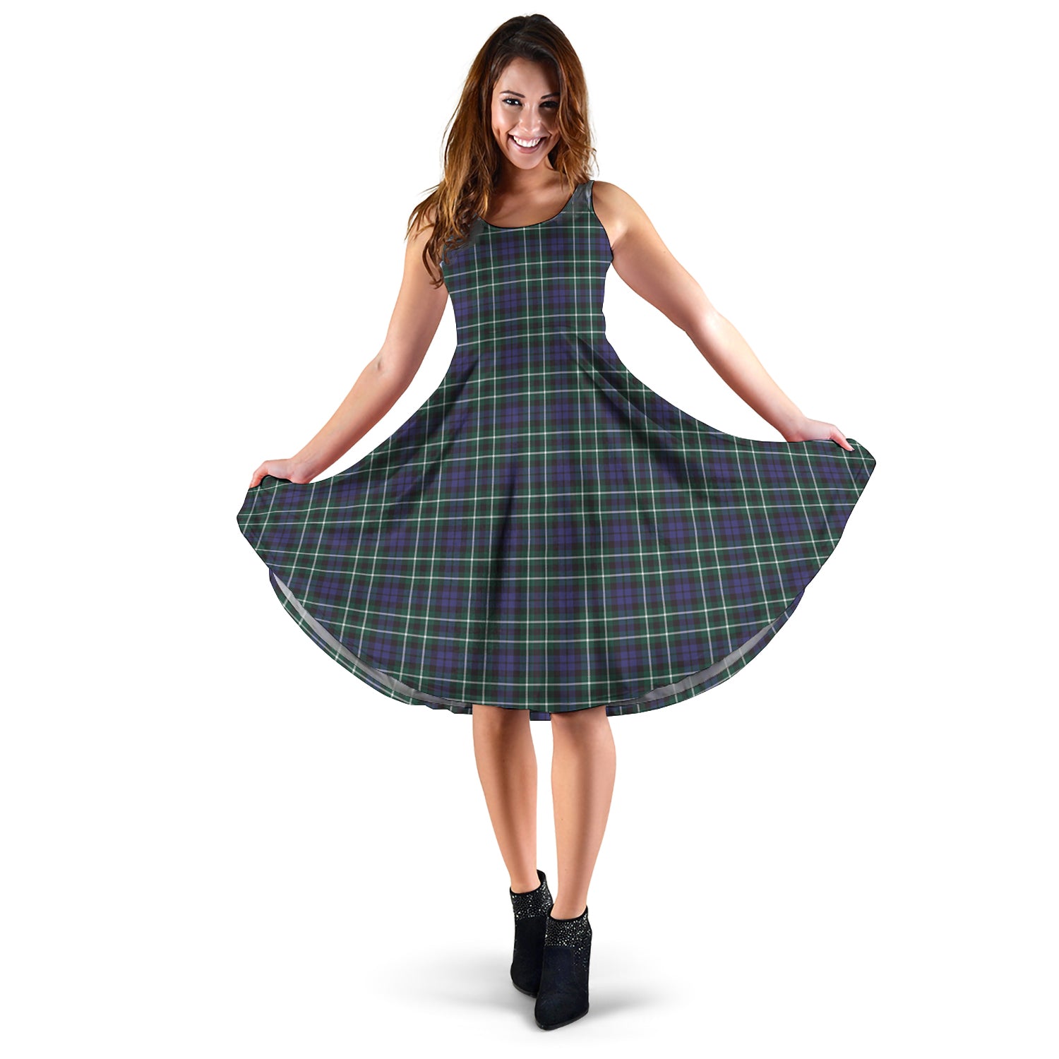 Allardice Tartan Sleeveless Midi Womens Dress - Tartanvibesclothing