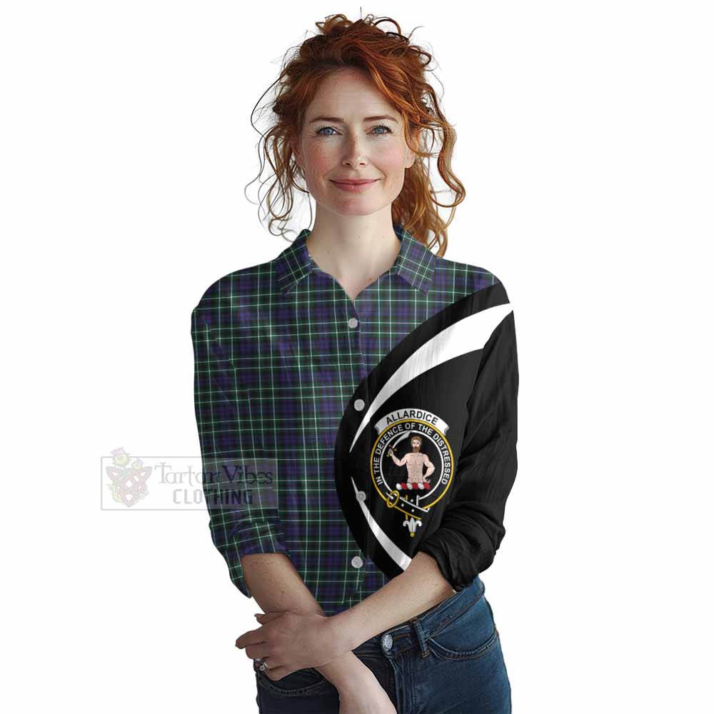 Tartan Vibes Clothing Allardice Tartan Women's Casual Shirt with Family Crest Circle Style