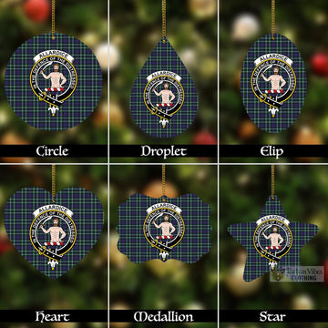 Allardice Tartan Christmas Aluminium Ornament with Family Crest