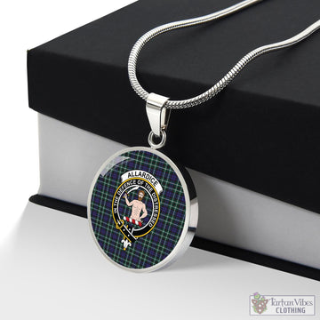 Allardice Tartan Circle Necklace with Family Crest