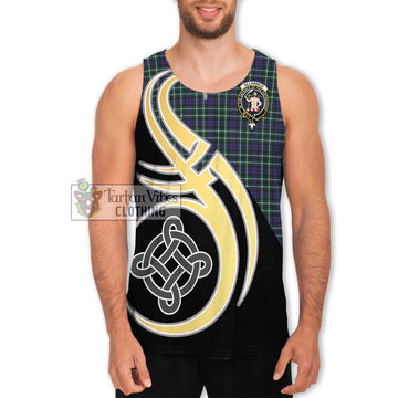 Allardice Tartan Men's Tank Top with Family Crest and Celtic Symbol Style