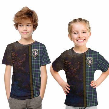 Allardice Tartan Family Crest Kid T-Shirt Alba Gu Brath Be Brave Lion Ancient Style Youth XL Size14 - Tartan Vibes Clothing