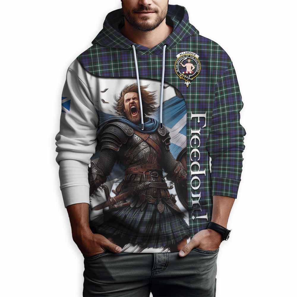 Tartan Vibes Clothing Allardice Crest Tartan Hoodie Inspired by the Freedom of Scottish Warrior