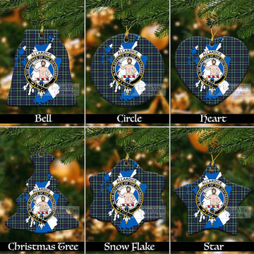 Allardice Tartan Christmas Ornament with Family Crest and Scotland Map