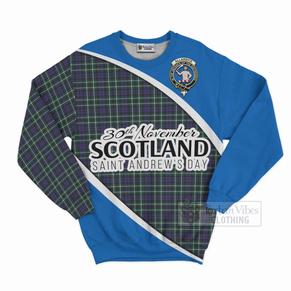 Tartan Vibes Clothing Allardice Family Crest Tartan Sweatshirt Celebrate Saint Andrew's Day in Style