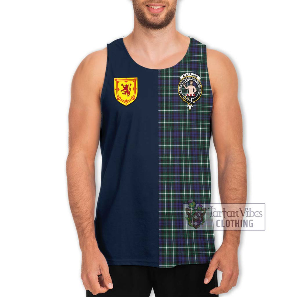 Tartan Vibes Clothing Allardice Tartan Men's Tank Top with Scottish Lion Royal Arm Half Style