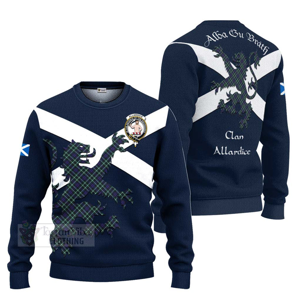 Tartan Vibes Clothing Allardice Tartan Lion Rampant Knitted Sweater – Proudly Display Your Heritage with Alba Gu Brath and Clan Name