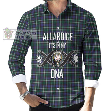 Allardice Tartan Long Sleeve Button Shirt with Family Crest DNA In Me Style