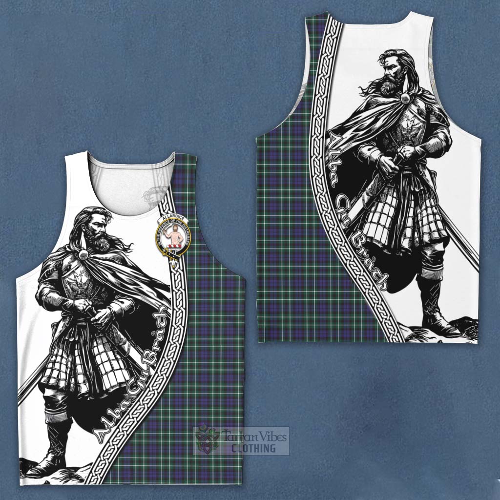 Tartan Vibes Clothing Allardice Tartan Clan Crest Men's Tank Top with Highlander Warrior Celtic Style