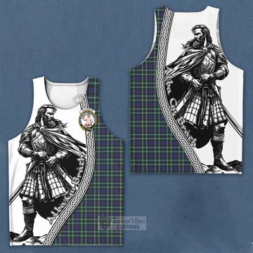 Allardice Tartan Clan Crest Men's Tank Top with Highlander Warrior Celtic Style