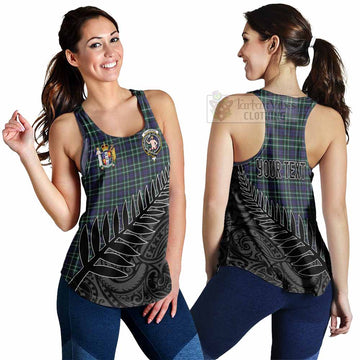 Allardice Crest Tartan Women's Racerback Tanks with New Zealand Silver Fern Half Style