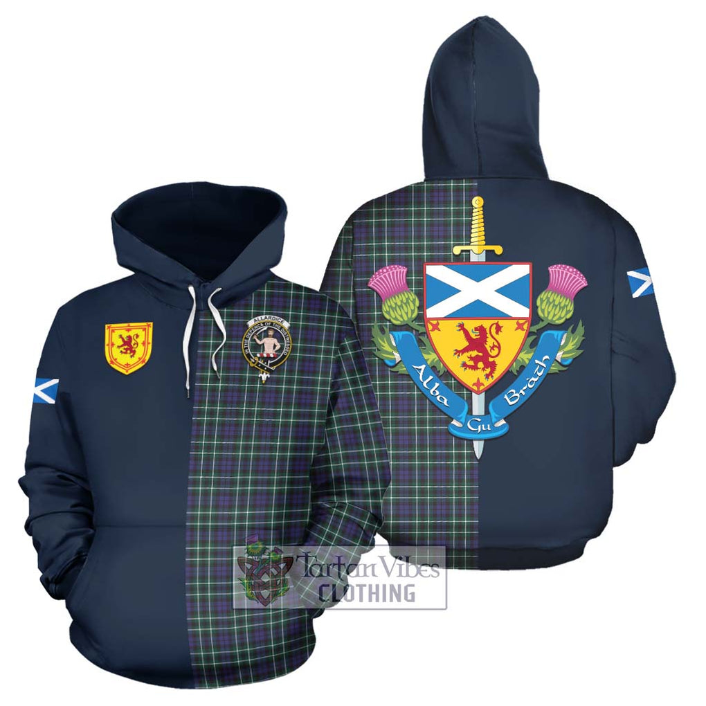 Tartan Vibes Clothing Allardice Tartan Hoodie with Scottish Lion Royal Arm Half Style