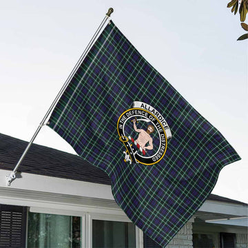 Allardice Tartan House Flag with Family Crest