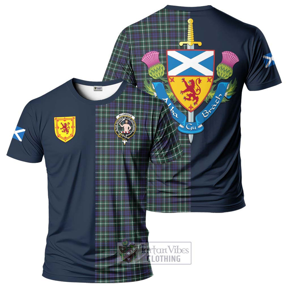 Tartan Vibes Clothing Allardice Tartan T-Shirt Alba with Scottish Lion Royal Arm Half Style