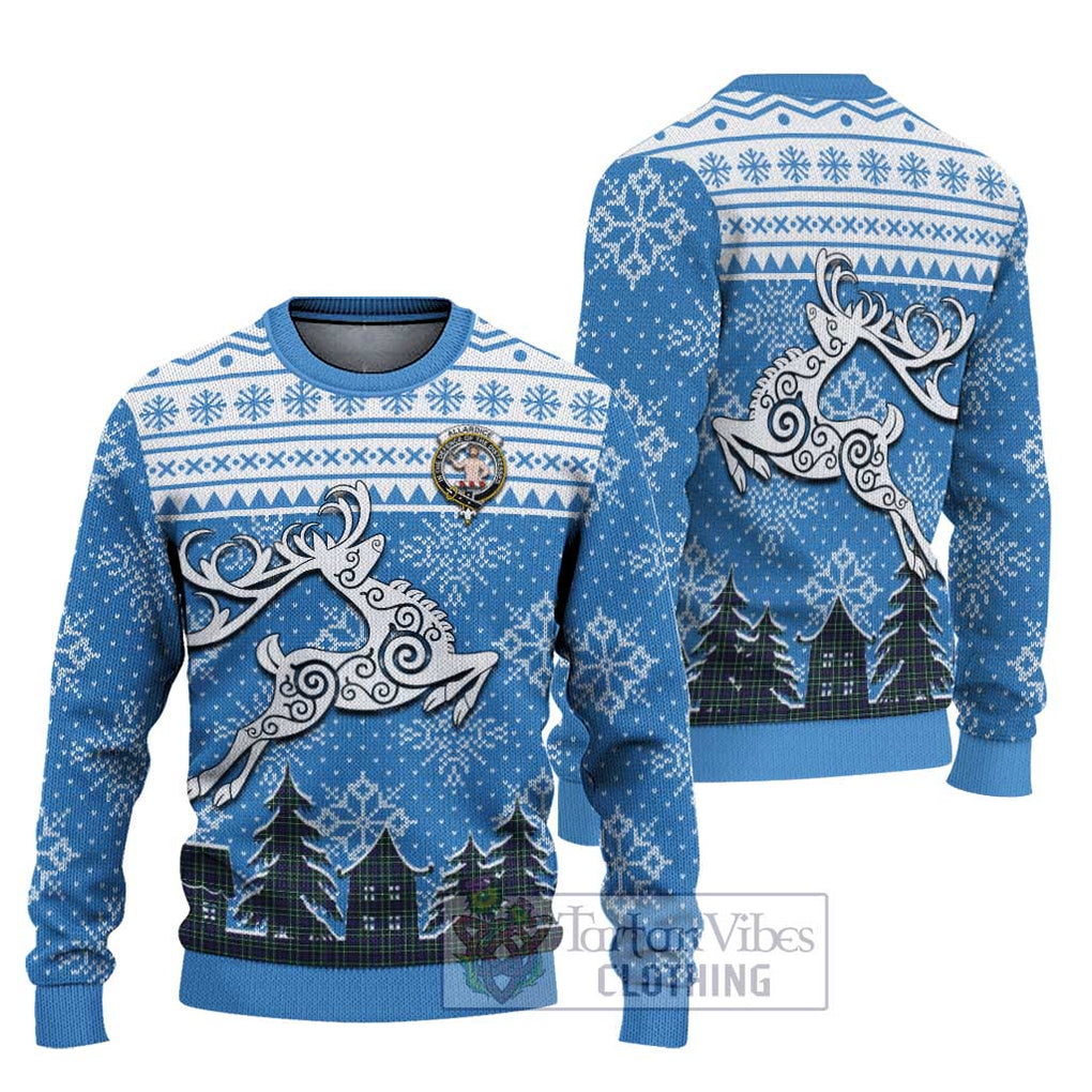 Tartan Vibes Clothing Allardice Clan Christmas Ugly Sweater with Tartan and Celtic Raindeer Style