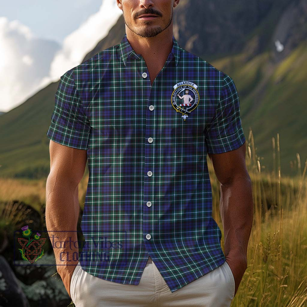 Allardice Tartan Cotton Hawaiian Shirt with Family Crest Adult - Tartan Vibes Clothing