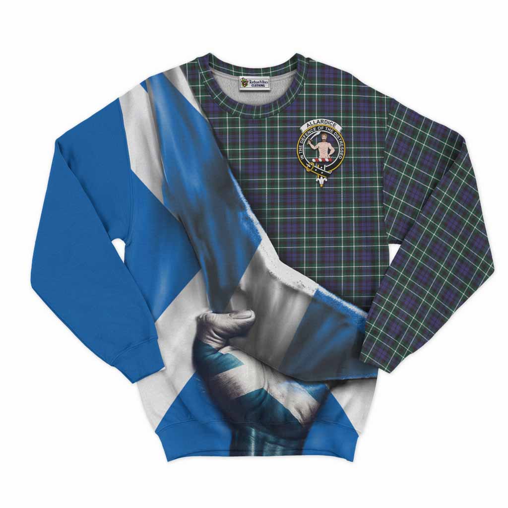 Tartan Vibes Clothing Allardice Tartan Sweatshirt with Family Crest Scotland Patriotic Style