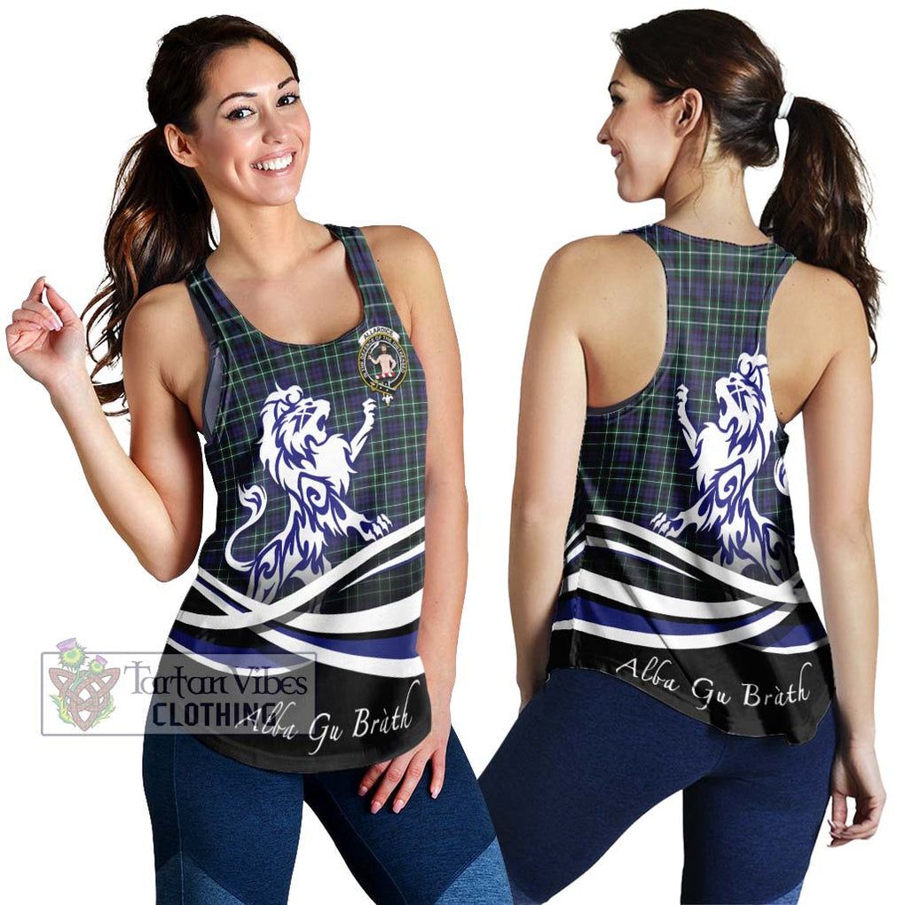 Allardice Tartan Women's Racerback Tanks with Alba Gu Brath Regal Lion Emblem 4XL - Tartanvibesclothing Shop