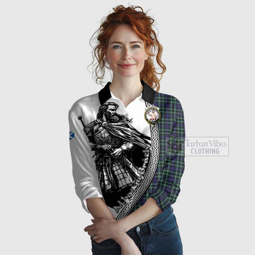 Allardice Tartan Clan Crest Women's Casual Shirt with Highlander Warrior Celtic Style