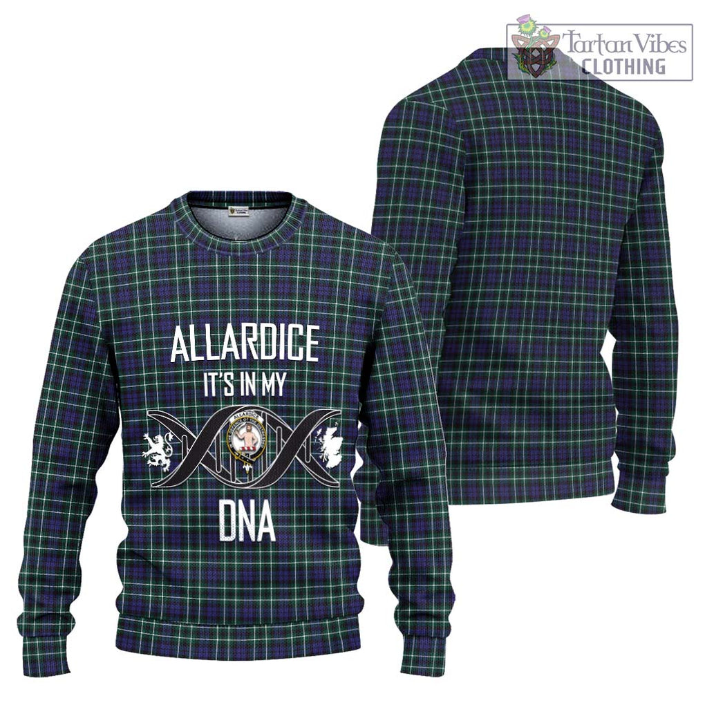 Allardice Tartan Knitted Sweater with Family Crest DNA In Me Style Unisex - Tartanvibesclothing Shop