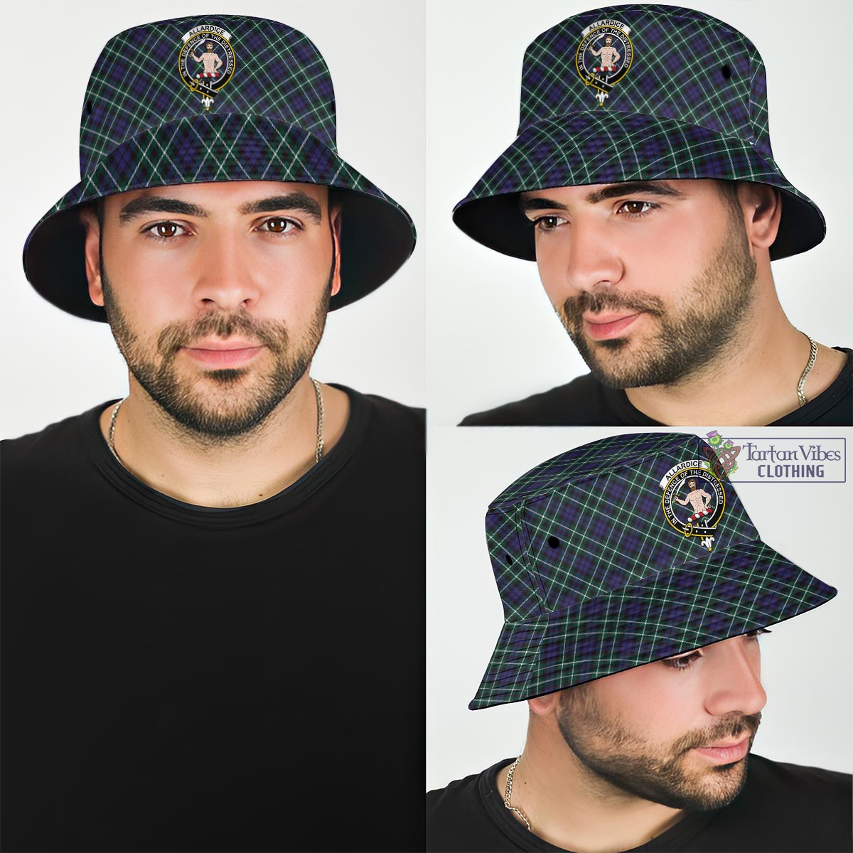 Tartan Vibes Clothing Allardice Tartan Bucket Hat with Family Crest