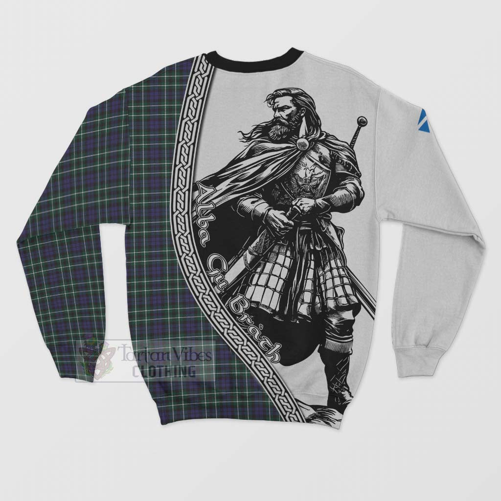 Tartan Vibes Clothing Allardice Tartan Clan Crest Sweatshirt with Highlander Warrior Celtic Style