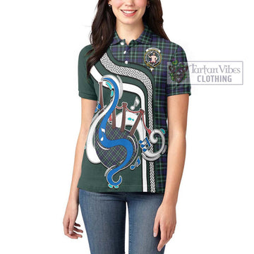 Allardice Tartan Women's Polo Shirt with Epic Bagpipe Style