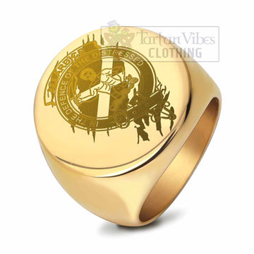 Allardice Clan Crest Engraved Ring Scotland In Me Style