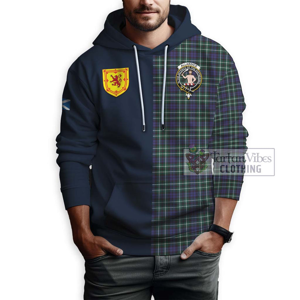 Tartan Vibes Clothing Allardice Tartan Hoodie with Scottish Lion Royal Arm Half Style