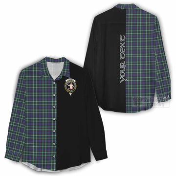 Allardice Tartan Women's Casual Shirt with Family Crest and Half Of Me Style