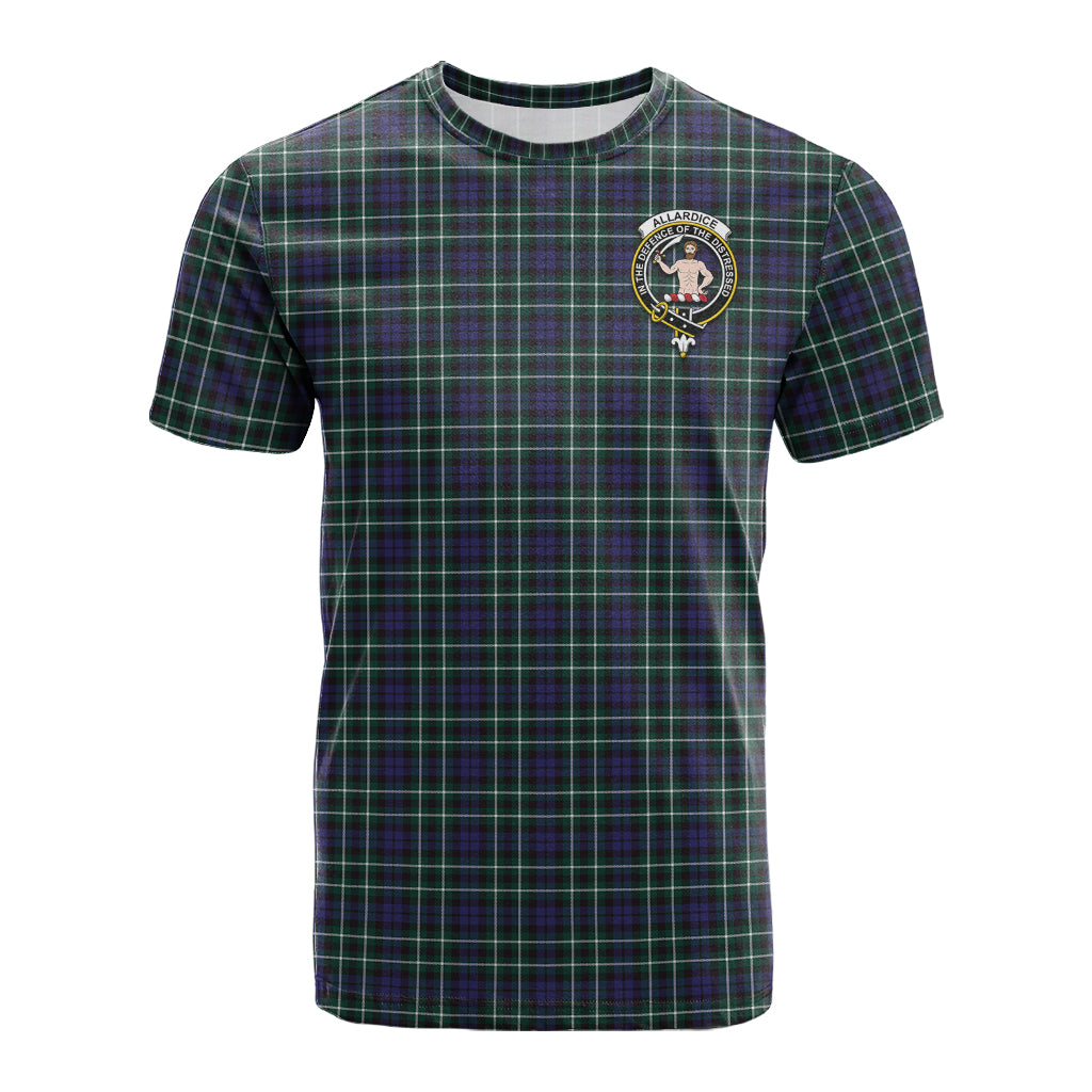 Allardice Tartan T-Shirt with Family Crest - Tartan Vibes Clothing