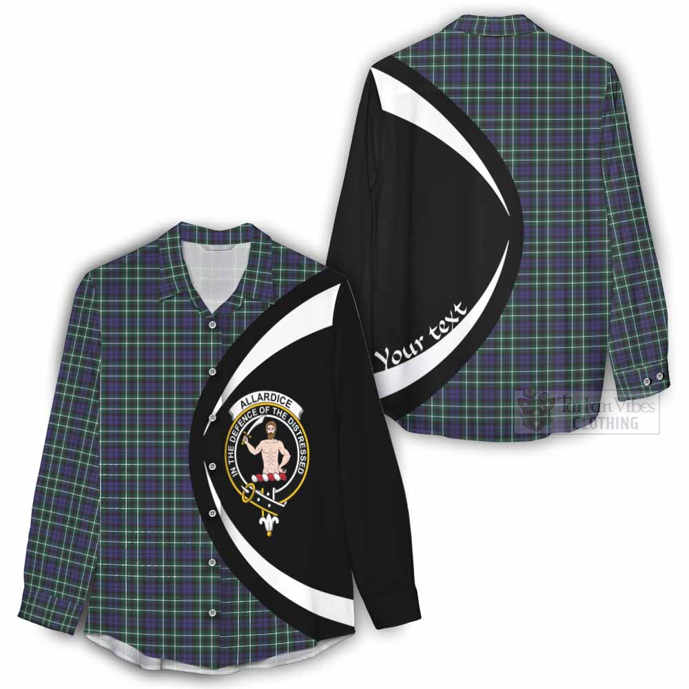 Tartan Vibes Clothing Allardice Tartan Women's Casual Shirt with Family Crest Circle Style